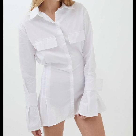 Lioness Dresses & Skirts - Lioness Shirt Mini Dress in white size XS